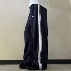 00s NIKE ワイドレグ トラックパンツ ジャージ Y2K スポーツ