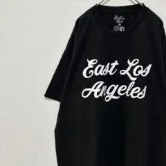 East Los Angeles 文字ロゴ Tシャツ 黒 ブラック 古着