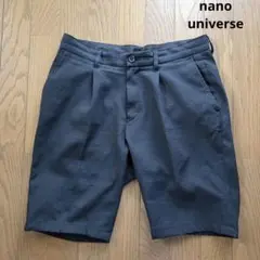 nanouniverse シアサッカー ハーフパンツ スラックス ブラック