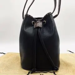 ✨激レア•極美品✨FENDI 巾着 ショルダーバッグ 斜め掛け FF レザー 黒