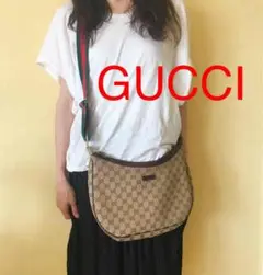 GUCCI グッチ シェリーライン × GG柄 ショルダーバッグ ■良美品■