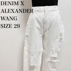 美品 DENIM X ALEXANDER WANG ホワイトデニム ダメージ加工
