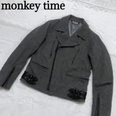 monkey time モンキータイム ウール ライダースジャケット S グレー