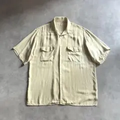 90s PERRY ELLIS シルク オープンカラーシャツ ワイド 短丈 M