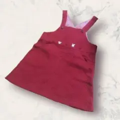 M276【ファミリア】希少 ジャンパー スカート 子供服 キッズ 女の子 刺繍