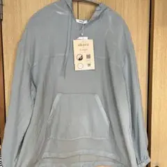 新品しまむらlutique akaru ライトブルー パーカー透け感あり