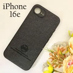 iPhone 16e ファブリック調ソフトケース BK ☆おまけガラスフィルム付
