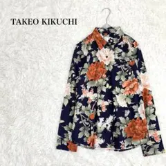 TAKEO KIKUCHI タケオキクチ　長袖シャツ　S　花柄　バタフライ　総柄