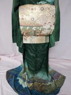 西陣 正絹 全通袋帯 徳川家 三葉葵 吉祥文様 唐織