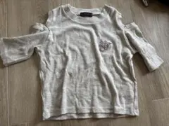 love toxic グレー刺繍入りTシャツ S