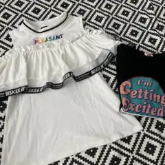 150cmTシャツ２枚セット　半袖　ノースリーブ　フリル