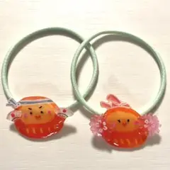 No.40 だるまさん　ヘアゴム　キッズヘアゴム　応援　ハンドメイド