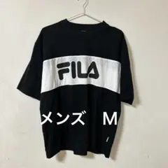 FILA ロゴ Tシャツ ブラック/ホワイト　メンズ　Ｍ
