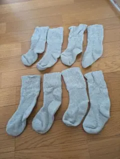 無印キッズ靴下 グレー 15-19 4足セット