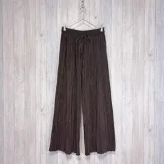 【GLOBALWORK】イージーワイドパンツ ウエストゴム紐 ブラウン
