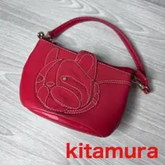 kitamura ミニポーチ ブルドッグ 赤 キタムラ