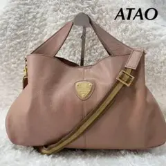 アタオ ハンドバッグ ショルダーバッグ エルヴィ アーモンド