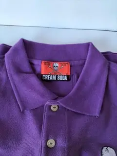 CREAM SODA 紫 ポロシャツ スカル刺繍