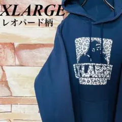【ストリート古着】エクストララージxlarge スエットパーカー レオパード柄M