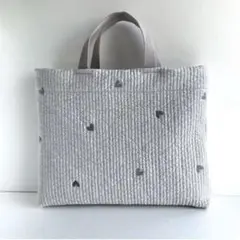 ヌビ　グレー♡ダークグレーハート　レッスンバック　入園入学　ヌビバック