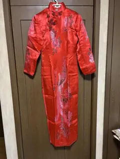 赤色花柄刺繍チャイナドレス、Mサイズ╰(*´︶`*)╯♡