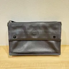 LONGCHAMP 黒　レザー クラッチバッグ