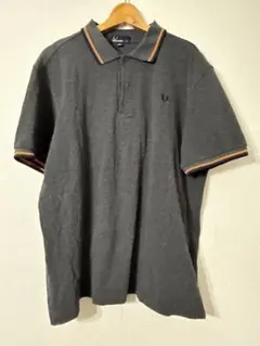グレー　フレッドペリー　オレンジストライプ襟　美品