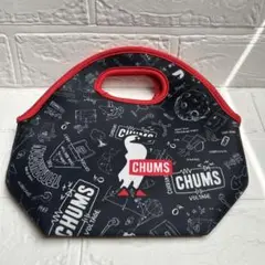 CHUMS チャムス ランチバッグ 保冷バッグ ブラック 赤縁 ロゴ