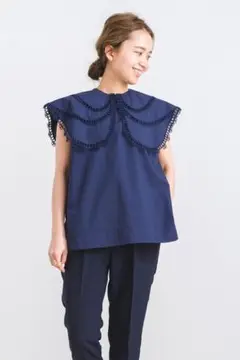 yori ループ刺繍セーラーブラウス