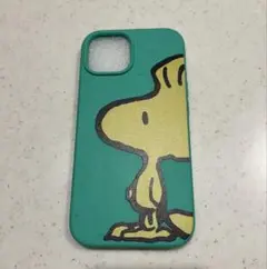 スヌーピー iPhone用ソフトケース ターコイズ