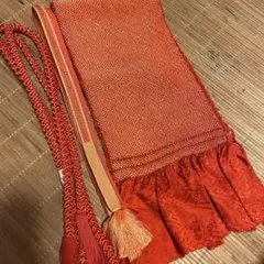 美品 美品 帯揚げ 帯締め 振袖 4点セット 絞り 着物 赤