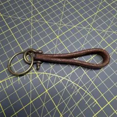 本革と真鍮の手作りキーホルダー 高品質