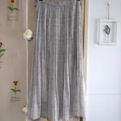 UNIQLO 花柄プリーツスカート Mサイズ グレー