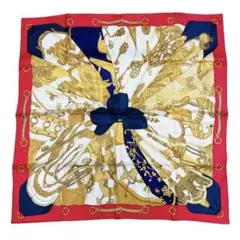 エルメス カレ90 Soleil de Soie シルクの太陽 スカーフ レッド
