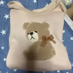 クマ刺繍 オーバーサイズスウェット ベージュ