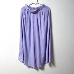 ラベンダー ガウチョパンツ ウエストゴム