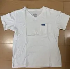 BLUE BLUE コットン Vネック Tシャツ ホワイト