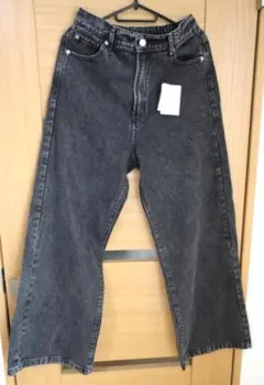 新品タグ付き　GRL　L　ハイウエストセミワイドデニムパンツ