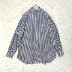 【クラフトスタンダードブティック】ストライプ Mサイズ 長袖シャツバンドカラー