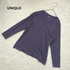 UNIQLO ユニクロ コットンフライスクルーネックT XLサイズ パープル