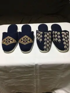 こぎん刺繍スリッパ一品物　2足　新品