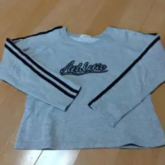 ショート丈トレーナー 薄手 M Athleticロゴ入り
