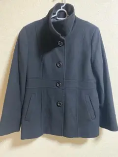 美品　スタンドカラーウールコート