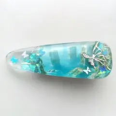 レジンヘアクリップ　ヘアピン hairclip 髪留め　幻想郷　海に沈むビル群