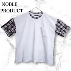 ノーブルプロダクト【M】Tシャツ カットソー タータンチェック 胸元ポケット