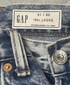 GAP ’90s ルーズ フィットデニム ケミカルライトインディゴ 31/32