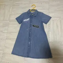 ANAP KIDS 半袖デニムワンピース Lサイズ