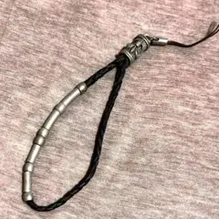百合の紋章 シルバー×レザー 携帯ストラップ カメラストラップ キーホルダー