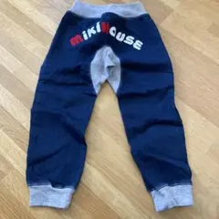 【美品】ミキハウス　バックロゴ　スウェットデニムパンツ　100