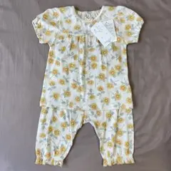 【新品タグ付き】 ひまわり柄　半袖パジャマ　上下セット　90cm